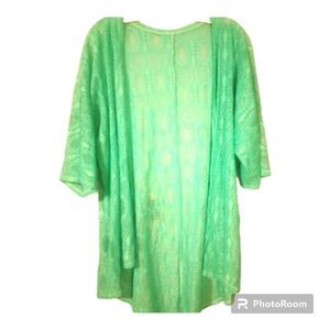  Open lace short sleeve duster/cover up